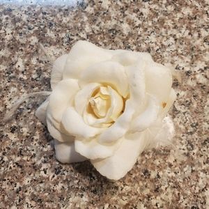 White Rose Hair Clip & Pin